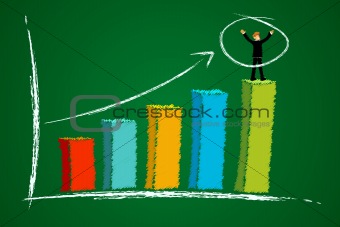 growth graph with businessman