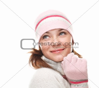 Beautiful woman wearing winter clothes 