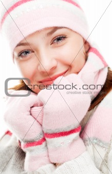 Beautiful woman wearing winter clothes 