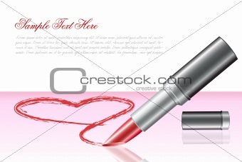 love heart with lipstick