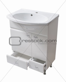 Basin and cabinet. File includes clipping path