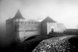 Ancient castle in a fog