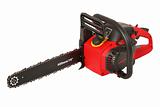 Red new chainsaw