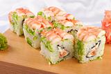 Sushi futomaki with shrimp