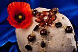 Necklace, flower and stone