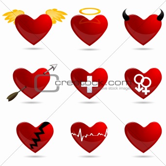 different shapes of heart
