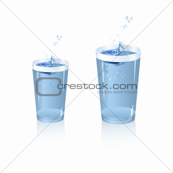 splash of water in glass