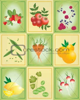 fruit and vegetable tiles