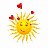happy sun with hearts