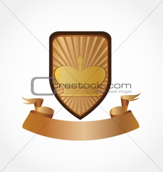 gold Medallion with ribbon and crown