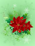 christmas vector design with a decorative flowers