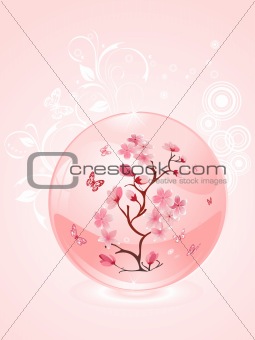 branch of cherries, vector design
