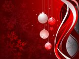 Abstract red background with Christmas balls 