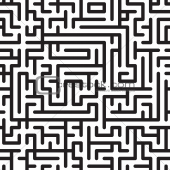 Black-and-white abstract background with complex maze