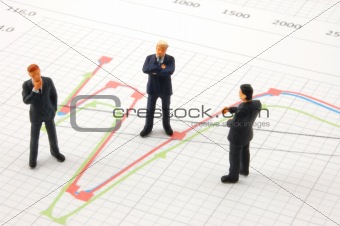 business people on chart background