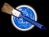 Blue Paint can ans brush