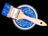 Blue Paint can and brush