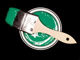 Green Paint can and brush