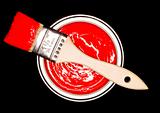 Red Paint can and brush