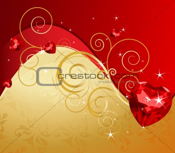 Golden Valentine's Day background
