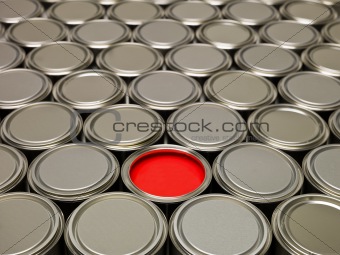Full Frame of Paint Cans