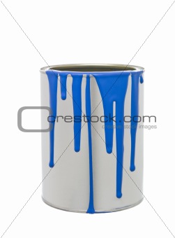 Paint Can with Blue spill