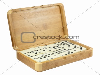 Bamboo box with domino