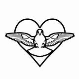 Dove, heart, tattoo