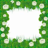 Realistic clover flowers frame for St. Patrick's Day