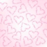 Whimsical floral hearts, seamless pattern