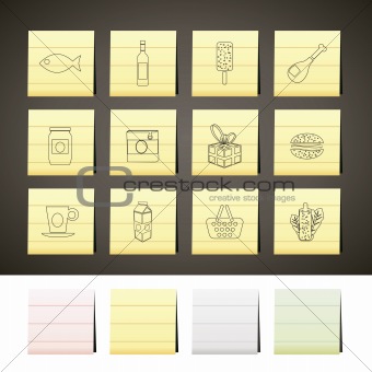Shop, food and drink icons 1