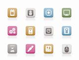 Computer and mobile phone elements icon