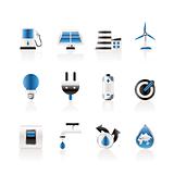 Ecology, power and energy icons