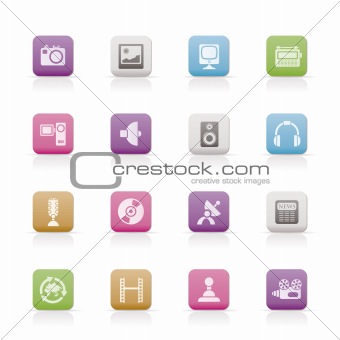 Media and household  equipment icons