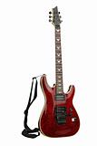 red electric guitar with Clipping Paths