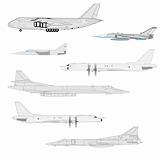 Combat aircraft. Team.  vector illustration for designers