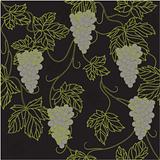 Seamless Wallpaper with floral ornament with leafs and grapes 