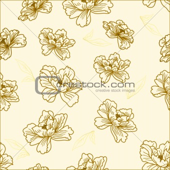 Seamless wallpaper  a seam with flower and leaves