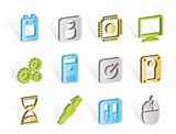 Computer and mobile phone elements icon