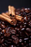 Coffee beans and canellas sticks