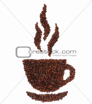 Cup made of coffee beans