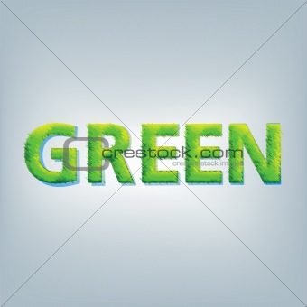 Fresh green word with grass. EPS 8