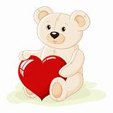 Teddy bear with red heart