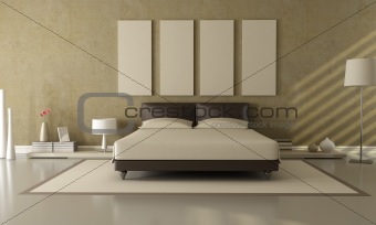 brown and beige bedroom