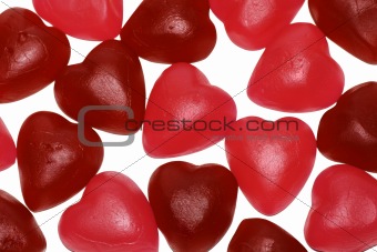 Bunch of jelly heart shape candy