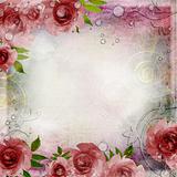 Vintage pink and green background with  roses ( 1 of set)