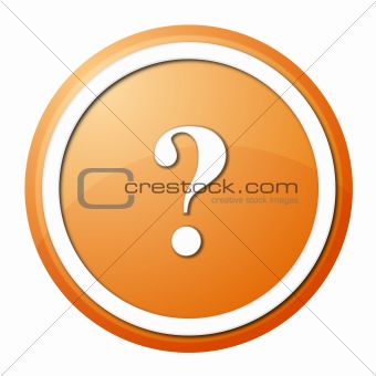 orange question mark round button