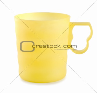 Yellow plastic mug