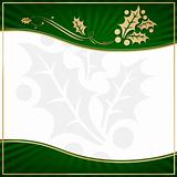 Exotic Green Holly Adorned Gift Tag with Room for your own text.