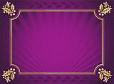 Lustrous Purple and Gold Elegant Holly Trimmed Background